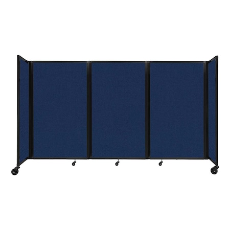 Versare Room Divider 360 Folding Portable Partition 8'6" x 5' Navy Blue Fabric 1160303